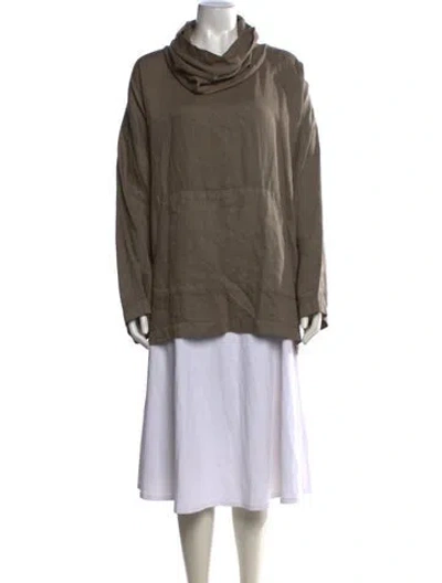 Pre-owned Eskandar Linen Cowl Neck Top In Neutrals
