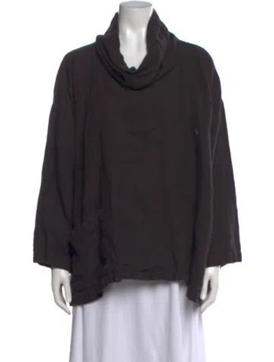 Pre-owned Eskandar Linen Cowl Neck Tunic In Black
