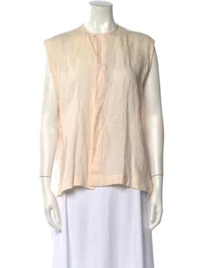Pre-owned Eskandar Linen Crew Neck Blouse In Neutral