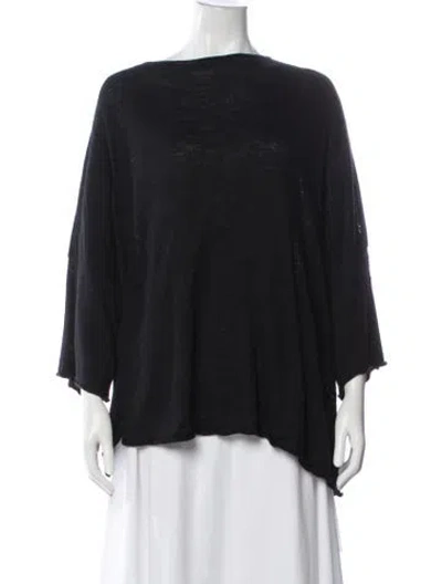 Pre-owned Eskandar Linen Crew Neck Sweater In Black