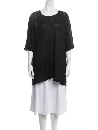 Pre-owned Eskandar Linen Crew Neck Sweater In Black