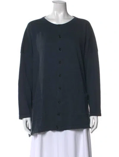 Pre-owned Eskandar Linen Crew Neck Sweater In Blue