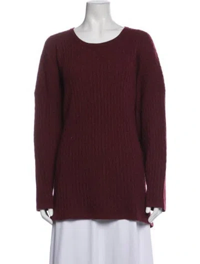 Pre-owned Eskandar Linen Crew Neck Sweater In Burgundy