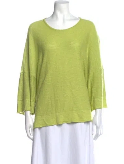 Pre-owned Eskandar Linen Crew Neck Sweater In Green