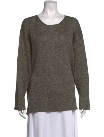 Pre-owned Eskandar Linen Crew Neck Sweater In Green
