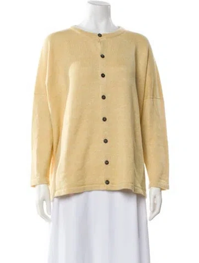 Pre-owned Eskandar Linen Crew Neck Sweater In Yellow