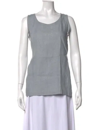 Pre-owned Eskandar Linen Crew Neck Top In Blue
