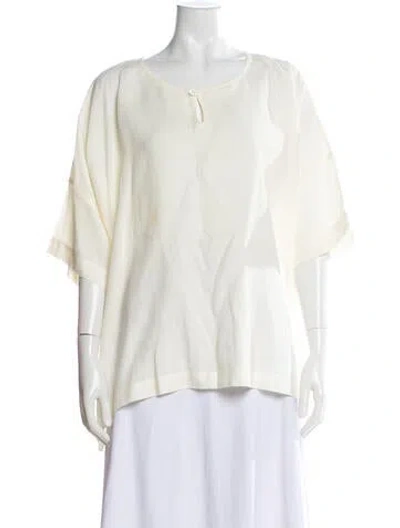 Pre-owned Eskandar Linen Crew Neck Top In Neutral