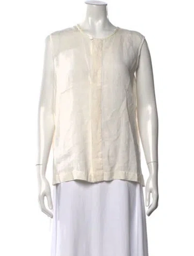 Pre-owned Eskandar Linen Crew Neck Top In Neutral