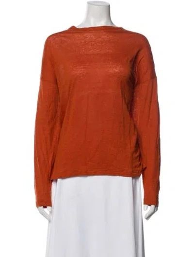 Pre-owned Eskandar Linen Crew Neck Top In Orange