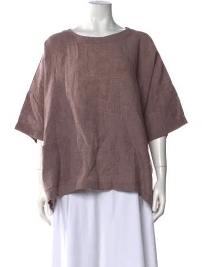 Pre-owned Eskandar Linen Crew Neck Top In Purple