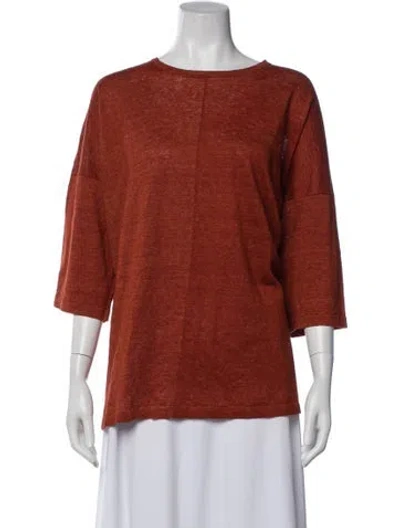 Pre-owned Eskandar Linen Crew Neck Top W/ Tags In Orange