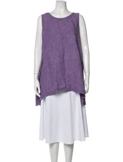 Pre-owned Eskandar Linen Crew Neck Tunic In Purple