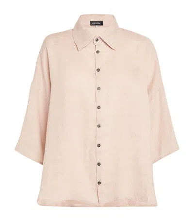 Eskandar Linen Dropped-shoulder Shirt In Pink