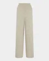 Eskandar Linen Flared Trousers In Natural