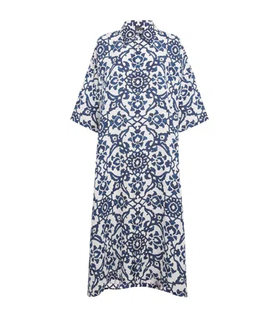 Eskandar Linen Floral Midi Dress