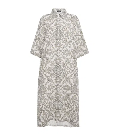 Eskandar Linen Floral Midi Dress