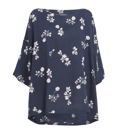 Eskandar Linen Floral Tunic Top