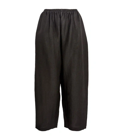 Eskandar Linen Japanese Trousers In Black