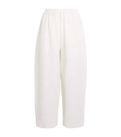 Eskandar Linen Japanese Trousers In White