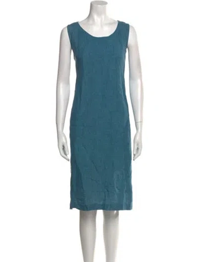 Pre-owned Eskandar Linen Knee-length Dress In Blue
