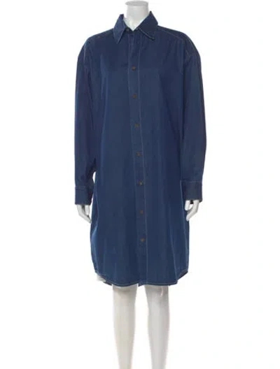 Pre-owned Eskandar Linen Knee-length Dress In Blue