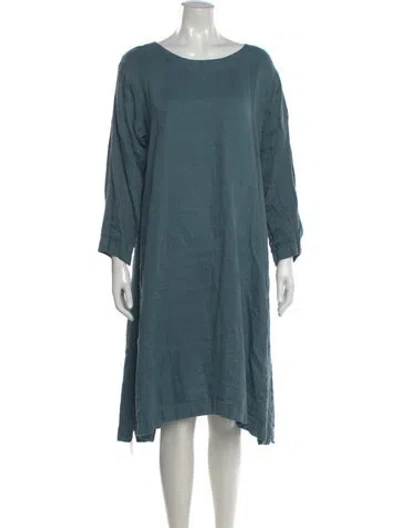 Pre-owned Eskandar Linen Knee-length Dress In Blue