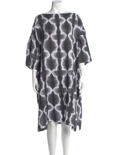 Pre-owned Eskandar Linen Knee-length Dress In Gray