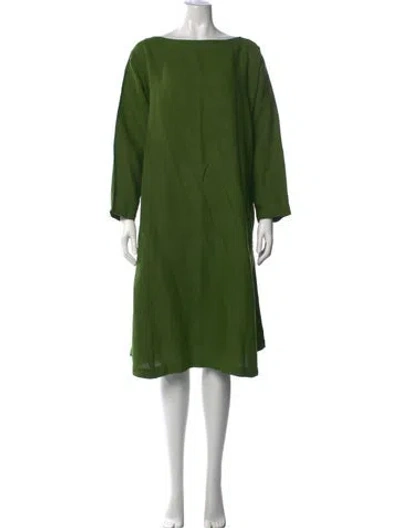 Pre-owned Eskandar Linen Knee-length Dress In Green