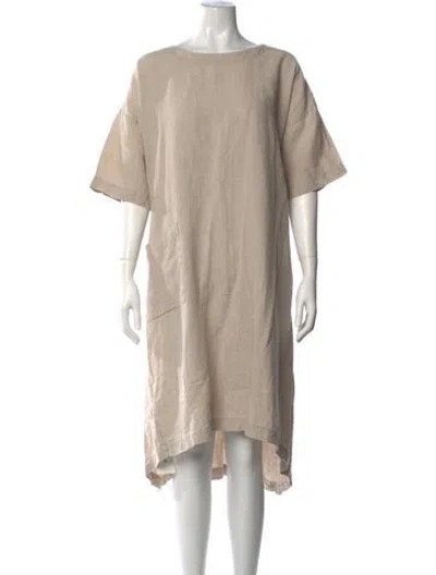 Pre-owned Eskandar Linen Knee-length Dress In Neutrals