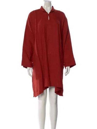 Pre-owned Eskandar Linen Knee-length Dress In Orange