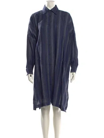 Pre-owned Eskandar Linen Knee-length Dress W/ Tags In Blue