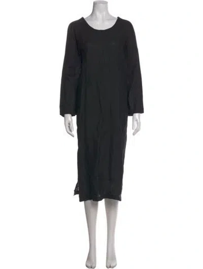 Pre-owned Eskandar Linen Long Dress In Black