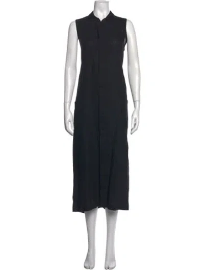 Pre-owned Eskandar Linen Long Dress In Black