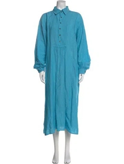 Pre-owned Eskandar Linen Long Dress In Blue
