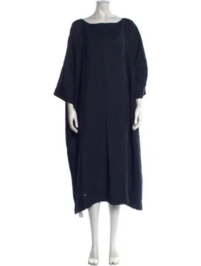 Pre-owned Eskandar Linen Long Dress In Blue
