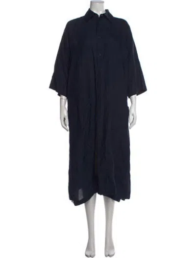 Pre-owned Eskandar Linen Long Dress In Blue