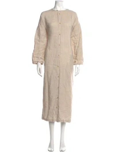 Pre-owned Eskandar Linen Long Dress In Brown