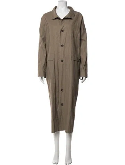 Pre-owned Eskandar Linen Long Dress In Brown