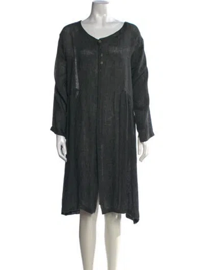Pre-owned Eskandar Linen Long Dress In Green