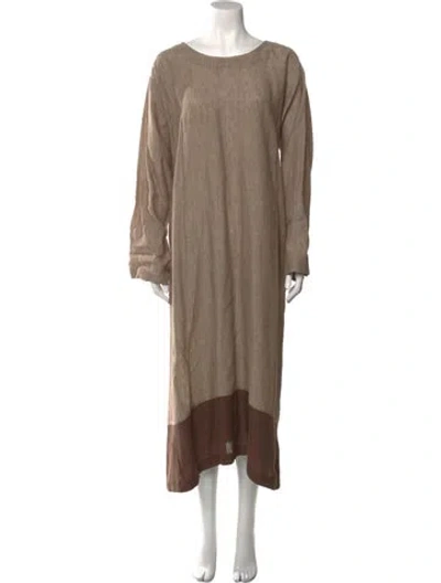Pre-owned Eskandar Linen Long Dress In Neutral