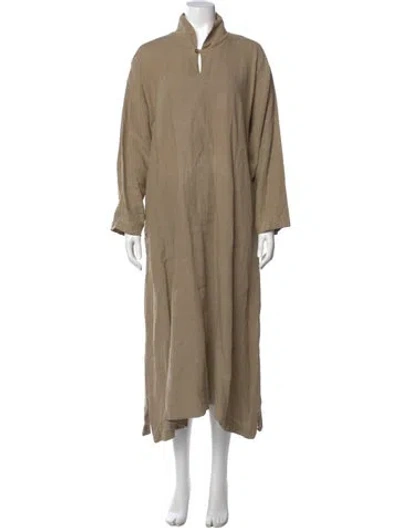 Pre-owned Eskandar Linen Long Dress In Neutral