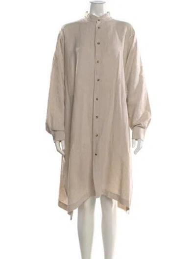 Pre-owned Eskandar Linen Long Dress In Neutral