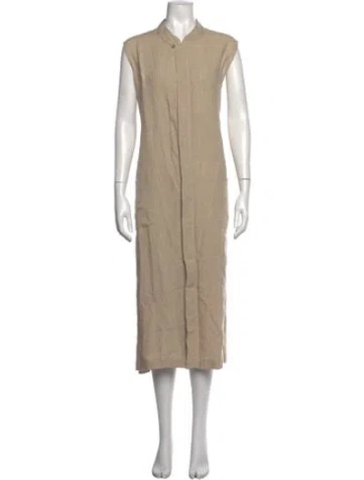 Pre-owned Eskandar Linen Long Dress In Neutral