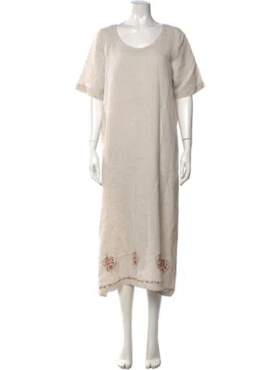 Pre-owned Eskandar Linen Long Dress In Neutral