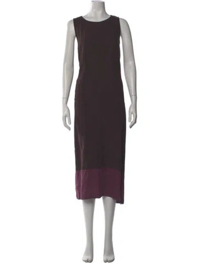 Pre-owned Eskandar Linen Long Dress In Purple