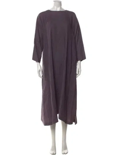 Pre-owned Eskandar Linen Long Dress In Purple