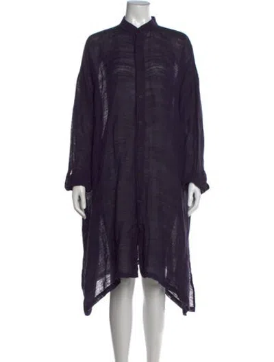 Pre-owned Eskandar Linen Long Dress In Purple