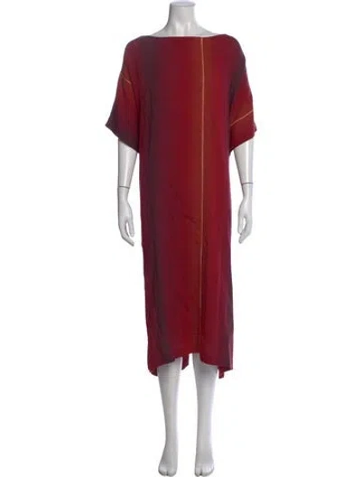 Pre-owned Eskandar Linen Long Dress In Red