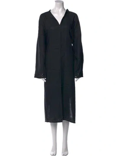 Pre-owned Eskandar Linen Long Dress W/ Tags In Black